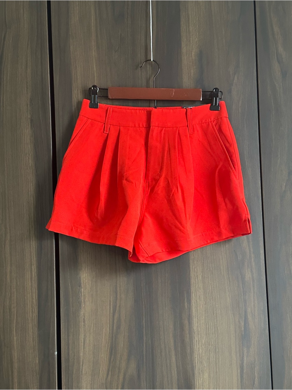 NWT Express Red Women's Pleated Shorts